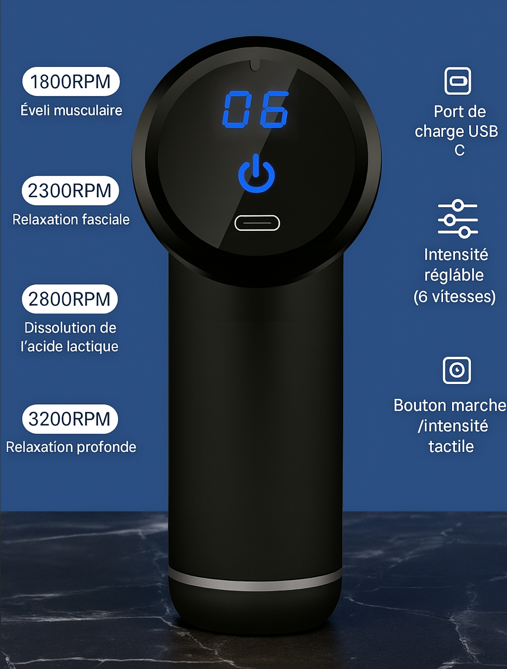 Pistolet de massage musculaire